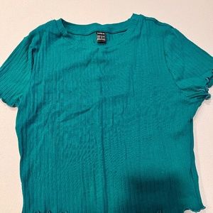 Shein ribbed crop tee